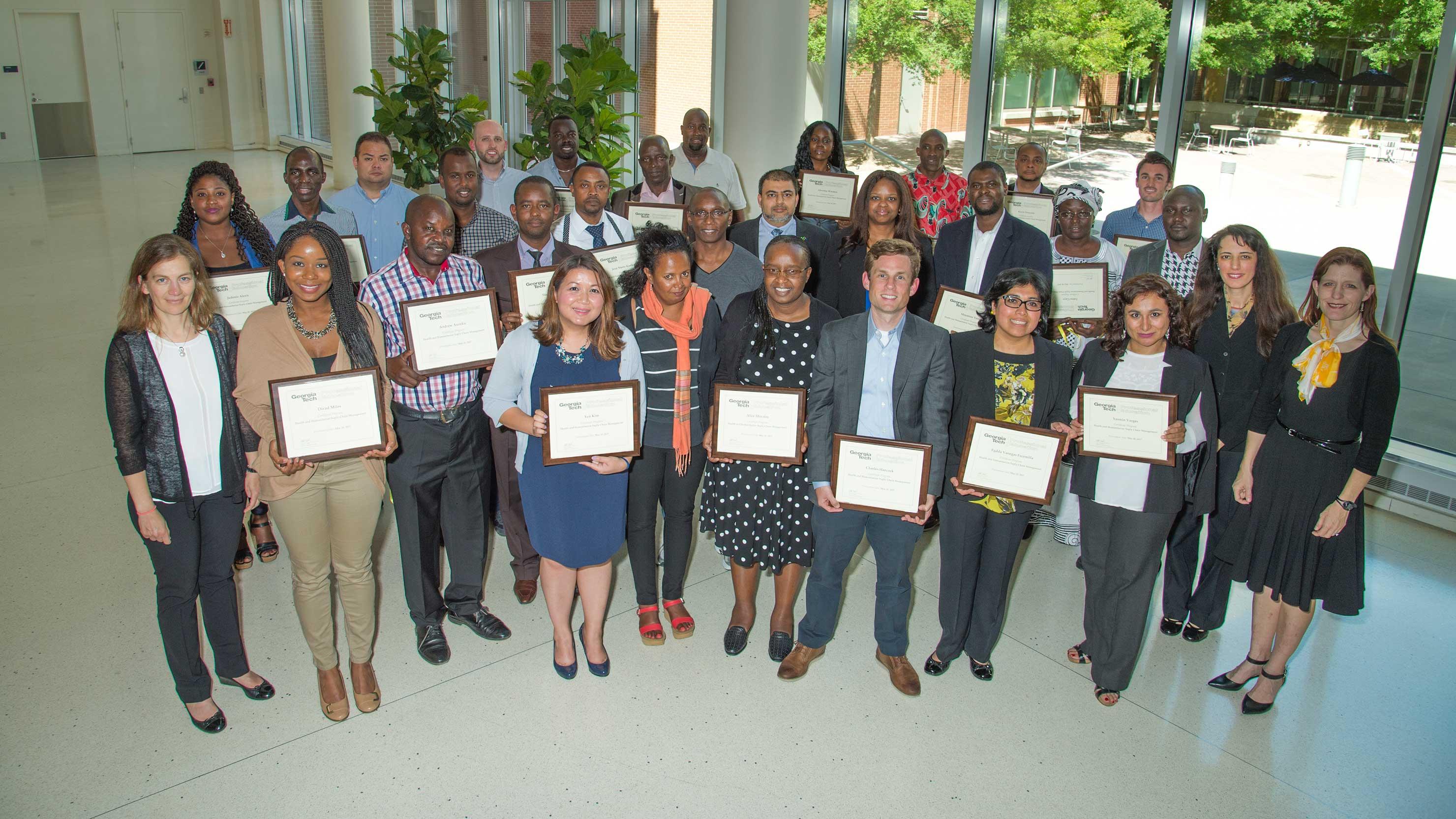 Group photo of professional education students who earned their HHSCM certificate